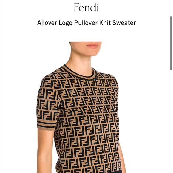 Fendi Brown and Black Patterned Women's Sweater - Picture 6 of 7